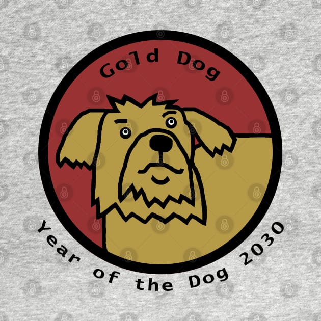 Year of the Gold Dog 2030 by ellenhenryart